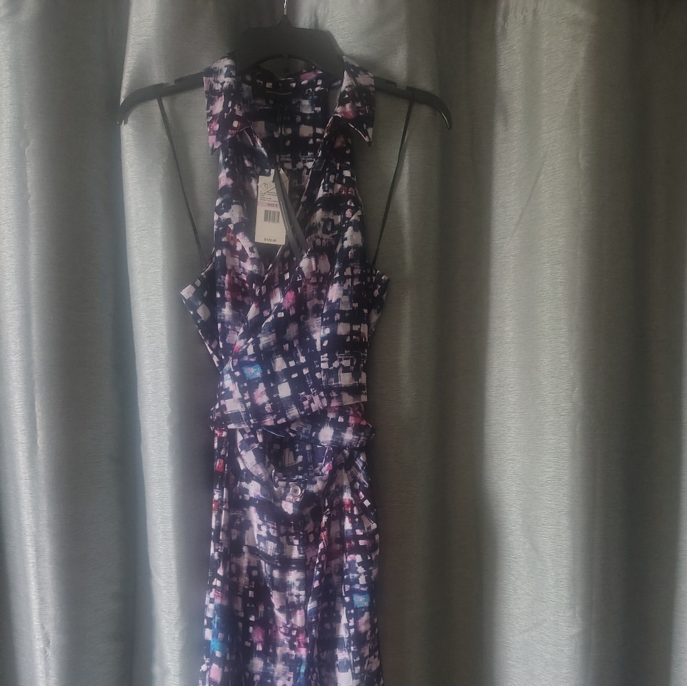 Robert Rodriguez Navy and Pink Patterned   Ankle Length Jumpsuit